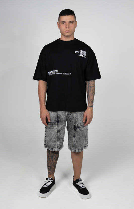 CAMISETA OVERSIZE NEGRA MANDALA