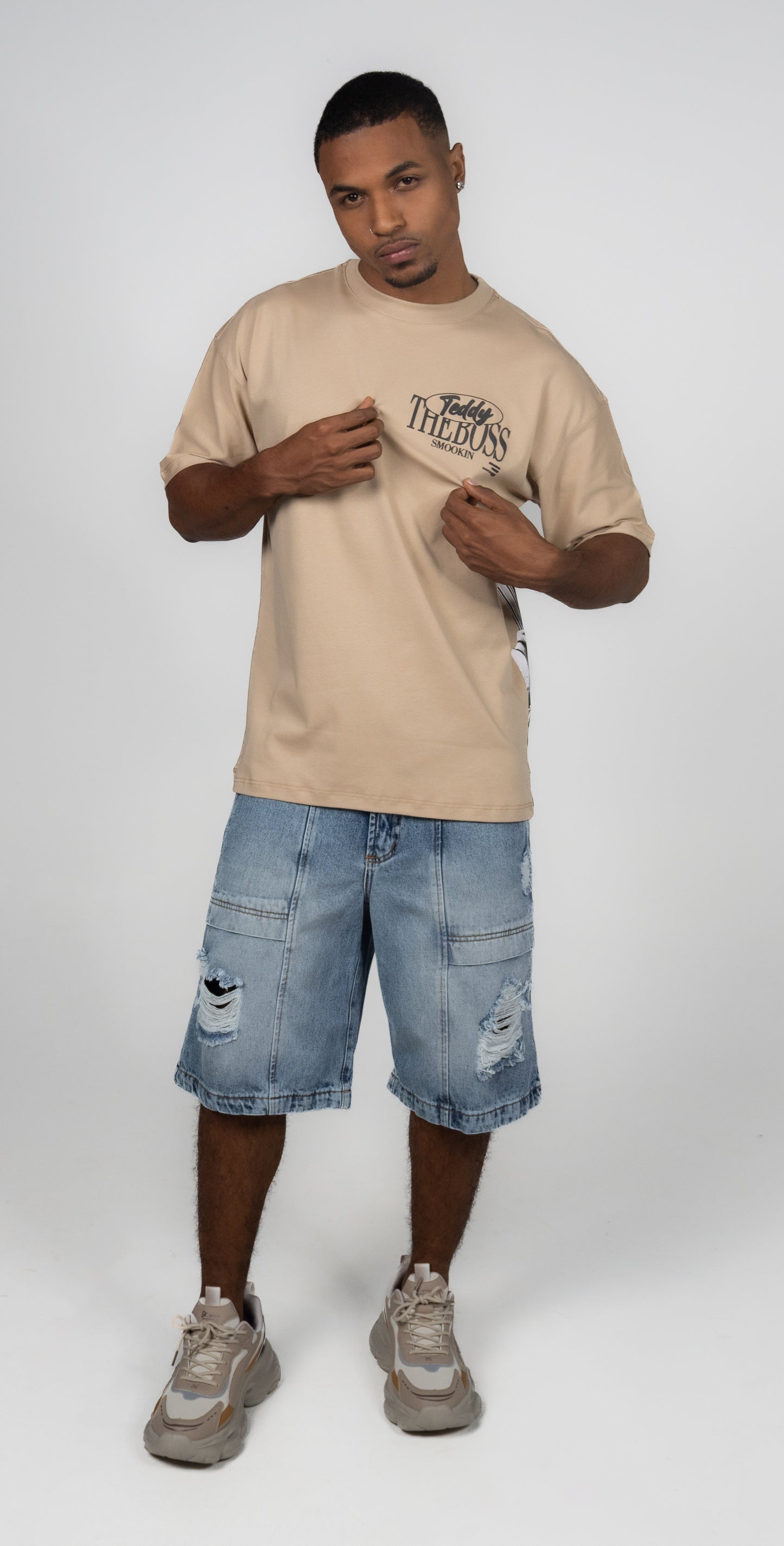 CAMISETA OVERSIZE BEIGE TEDDY THE BOSS