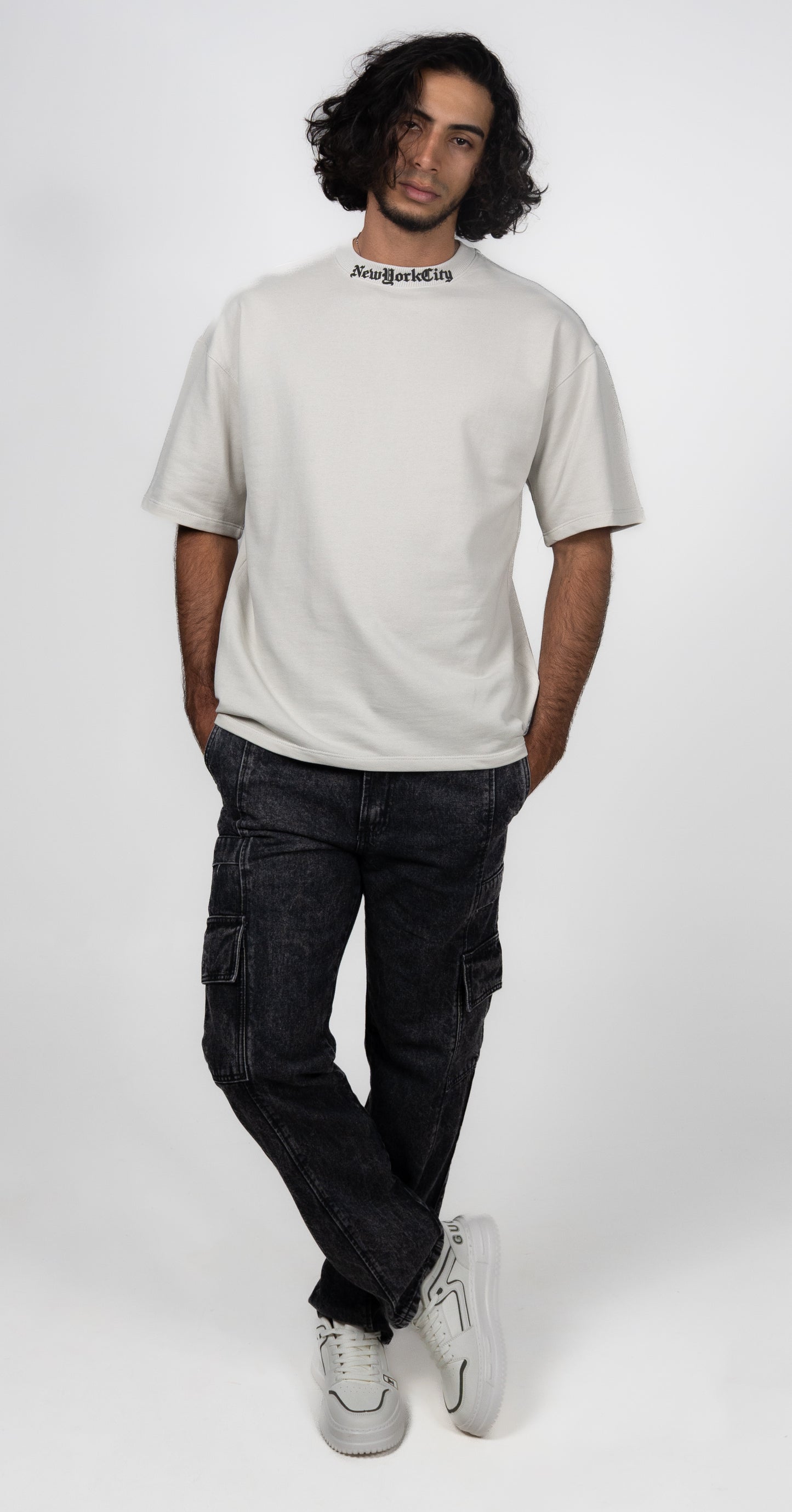 CAMISETA OVERSIZE PERCHADO CRUDO NEW YORK