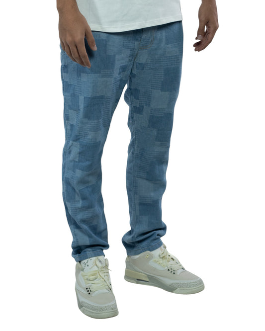 JEAN AZUL OSCURO CUADROS