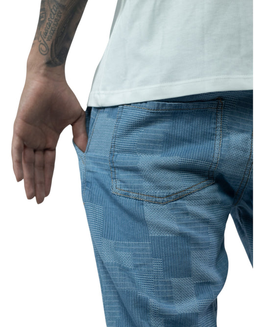 JEAN AZUL OSCURO CUADROS