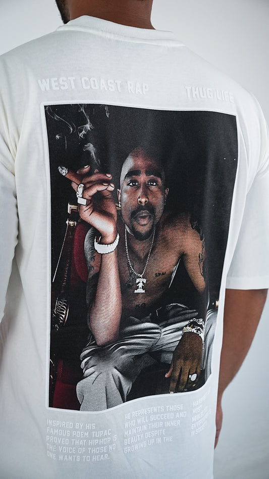 CAMISETA BLANCA OVERSIZE 2PAC//WEST COAST