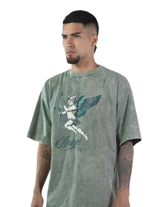 OVERSIZE ACID WASH VERDE ANGEL