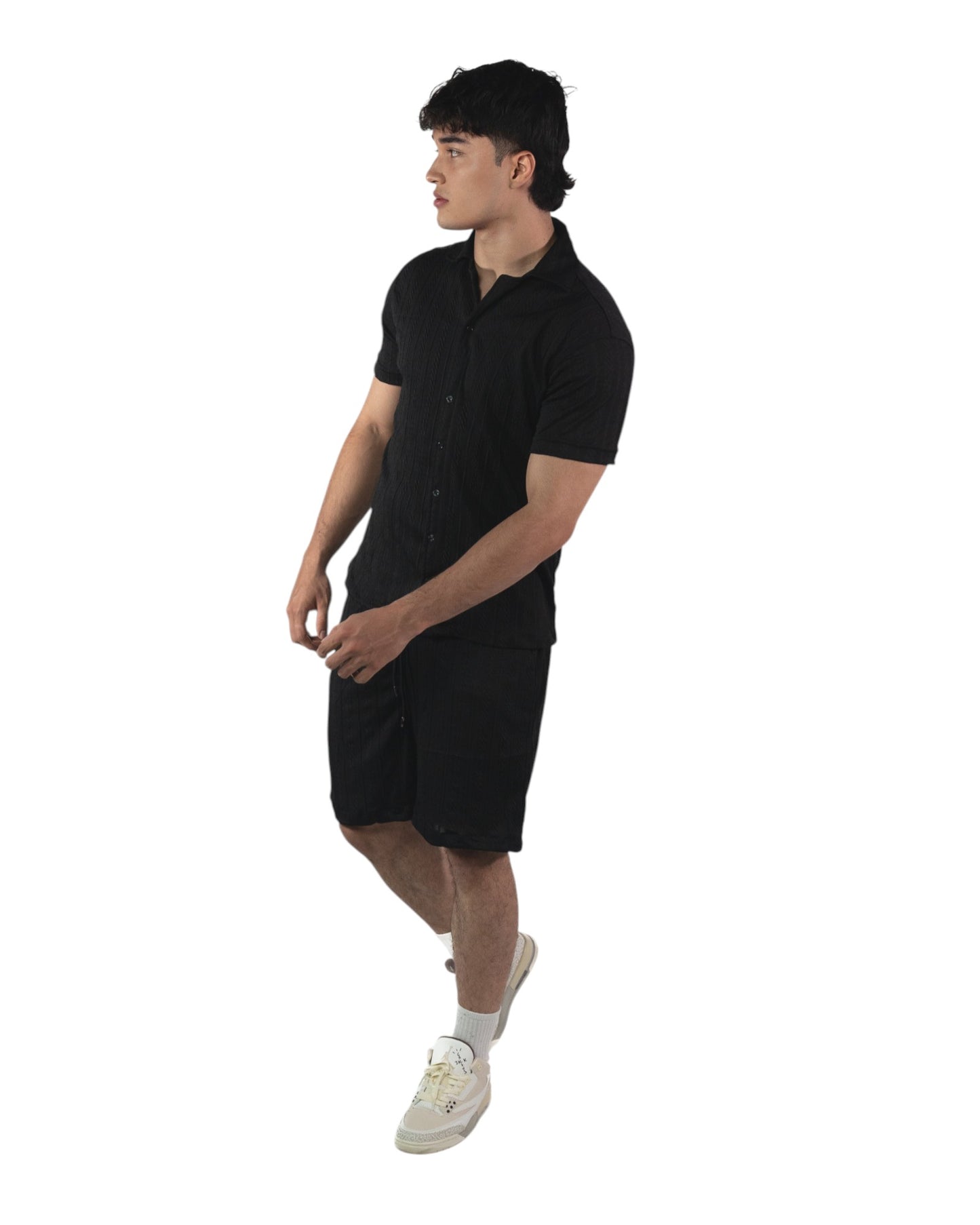 CONJUNTO SHORT NEGRO TEXTURA