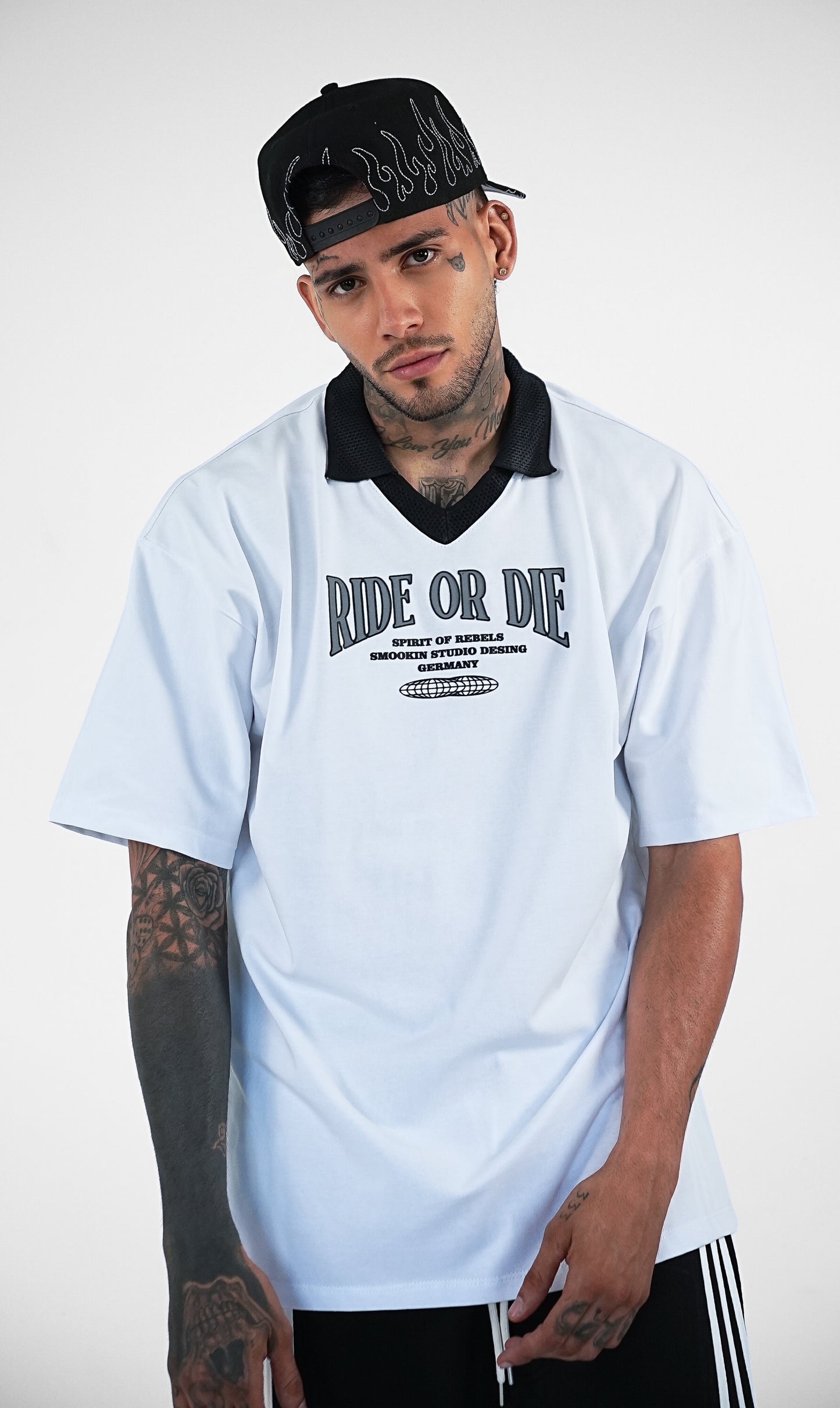 POLO SHIRT BLANCO RIDE OR DIE