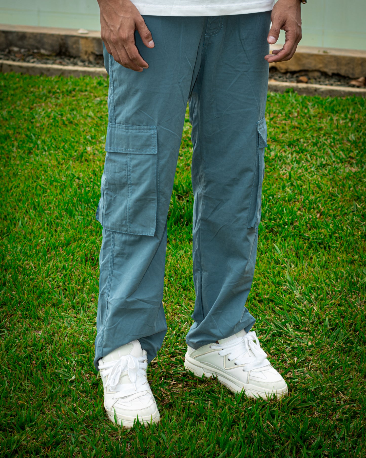 PANTALON CARGO AZUL