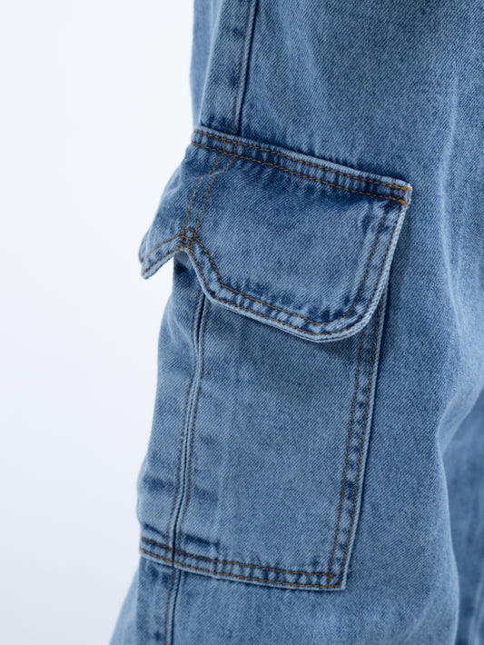 JEAN CARGO AZUL BOLSILLOS