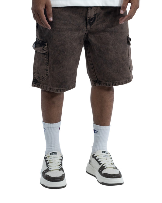 SHORT CARGO ACID WASH CAFE