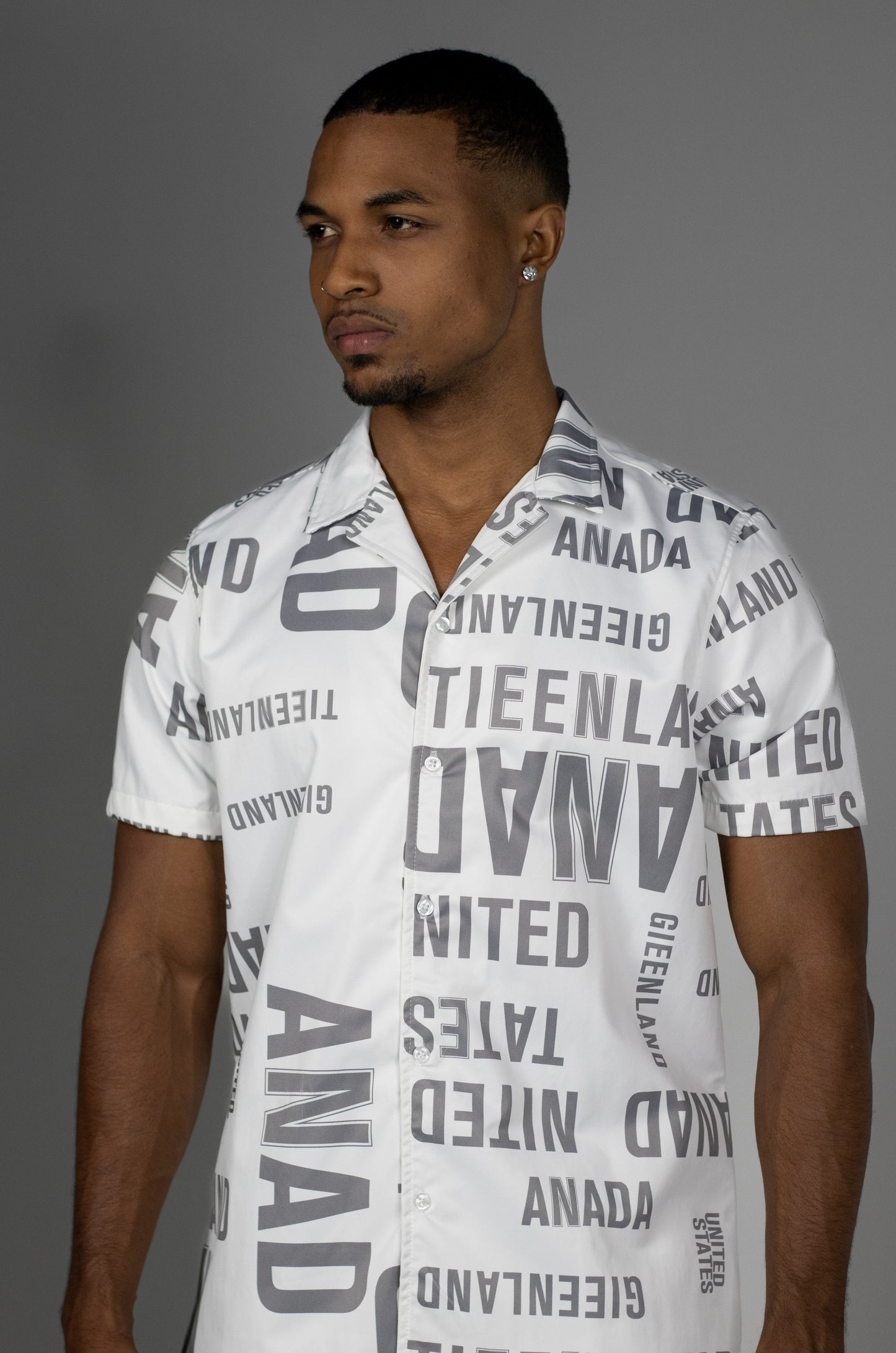 CAMISA CONJUNTO BLANCO CON GRIS