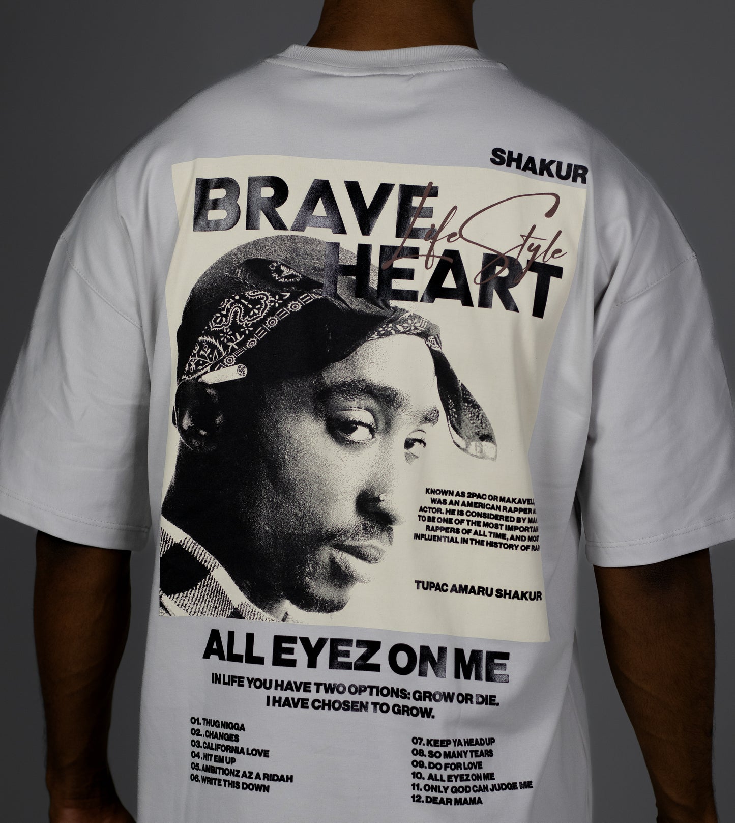 CAMISETA OVERSIZE HUMO 2PAC BRAVE HEART