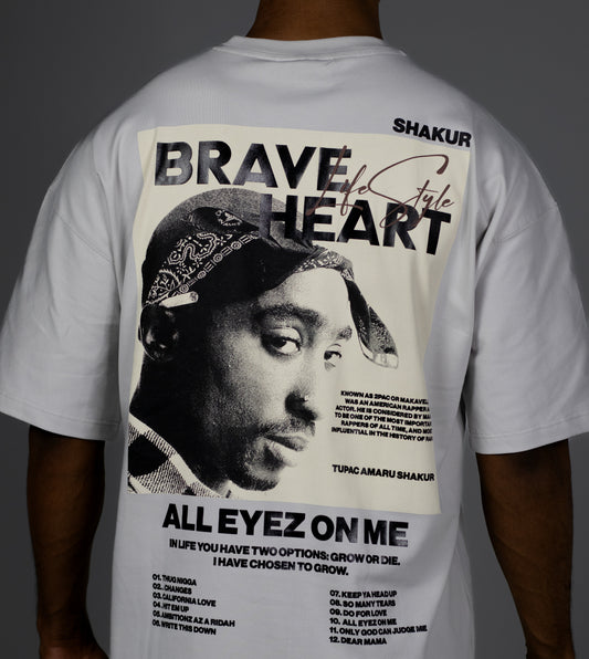 CAMISETA OVERSIZE HUMO 2PAC BRAVE HEART