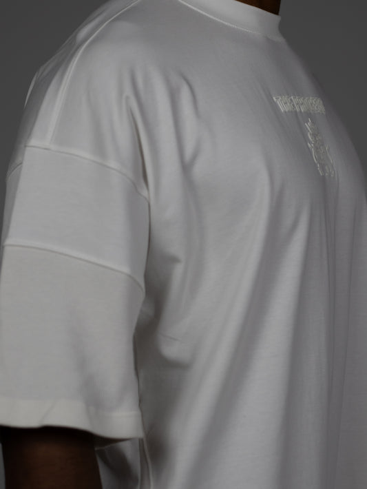 CAMISETA OVERSIZE CORTE BLANCO TEXTURA