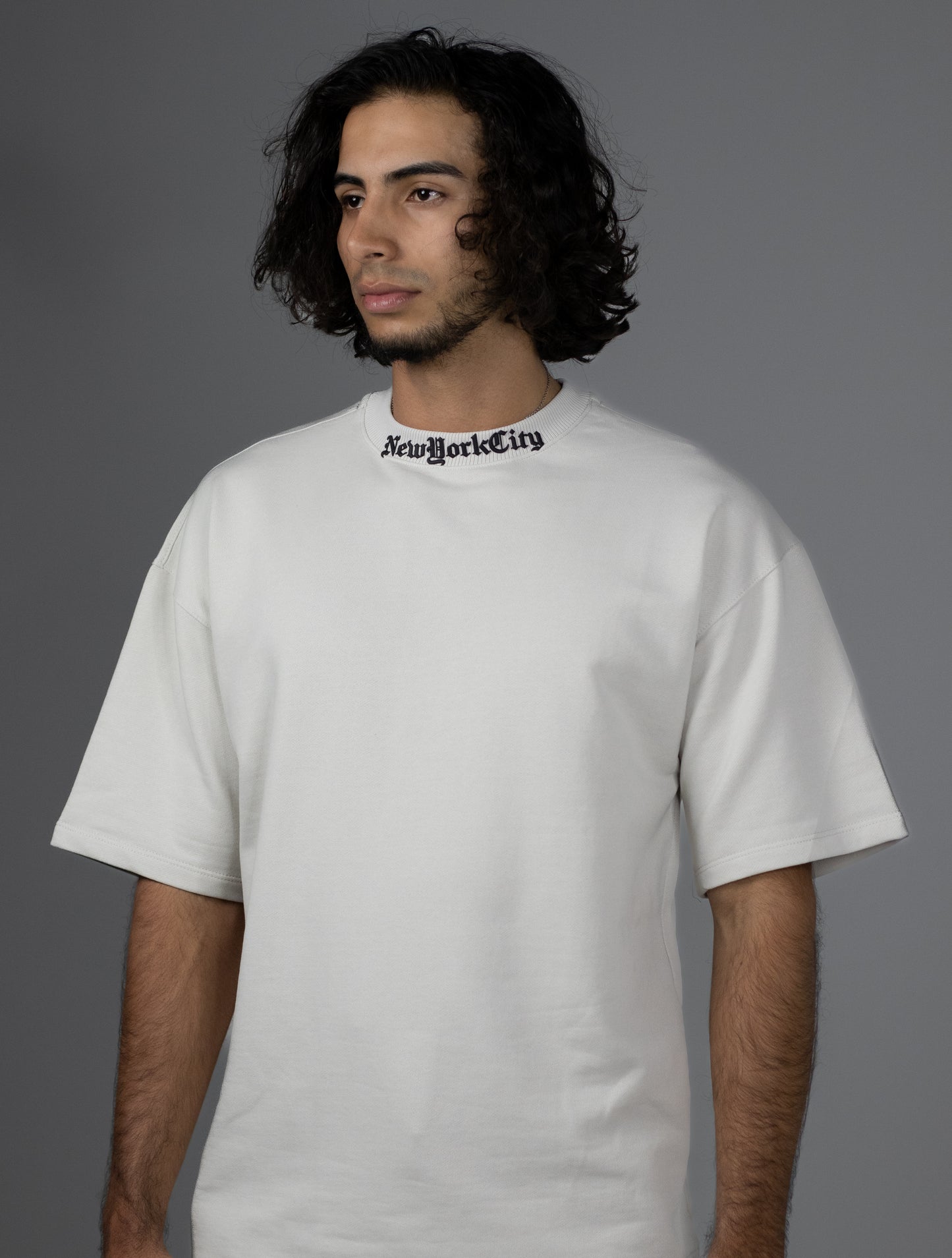 CAMISETA OVERSIZE PERCHADO CRUDO NEW YORK