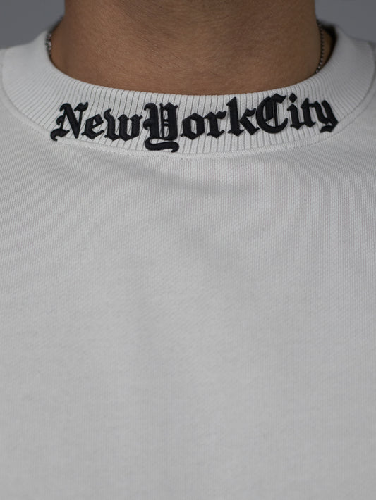 CAMISETA OVERSIZE PERCHADO CRUDO NEW YORK