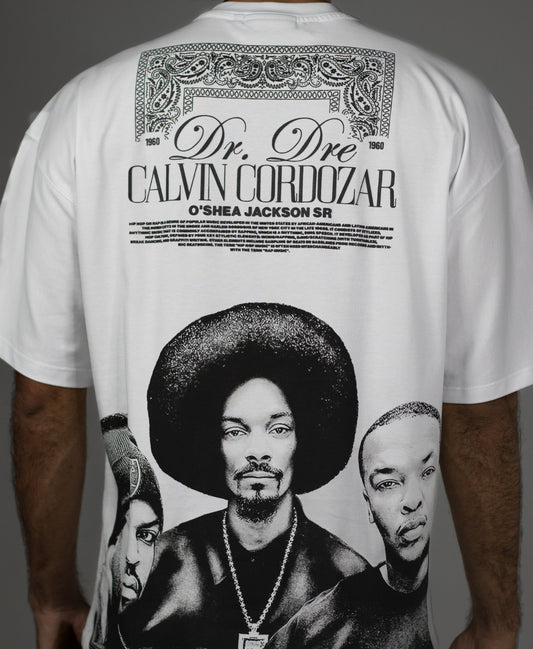 CAMISETA OVERSIZE BLANCO DR. DREE Y SNOOP DOG