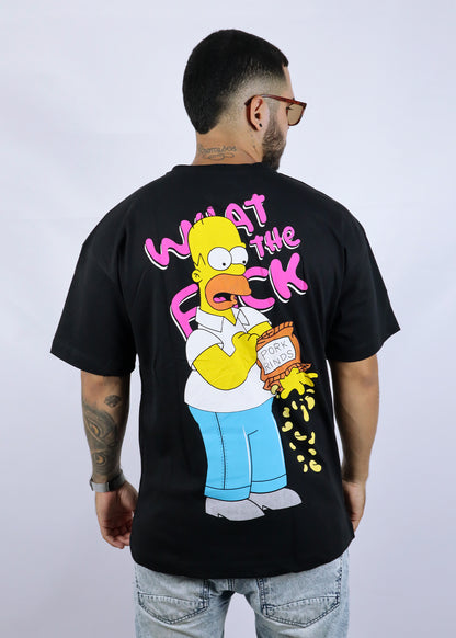 Camiseta oversize  "What the f*ck" Simpsons