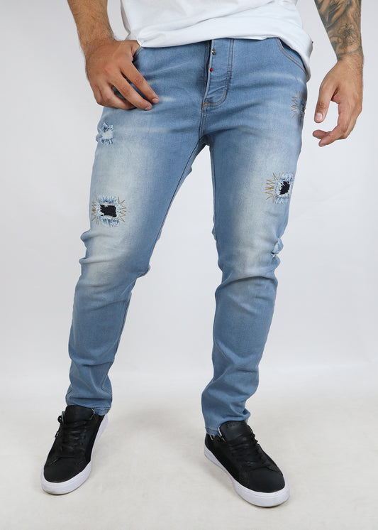 Jean skinny parches negros