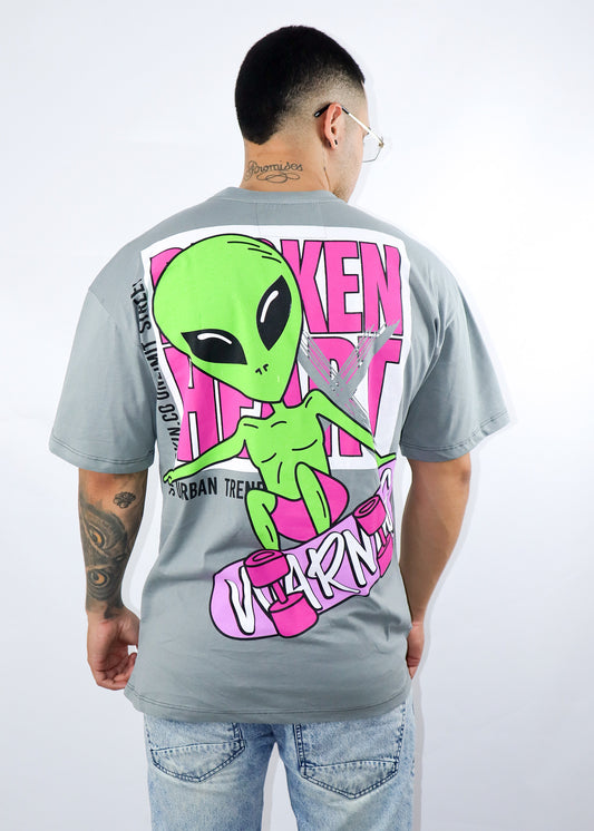 Camiseta Oversize Alien Warning