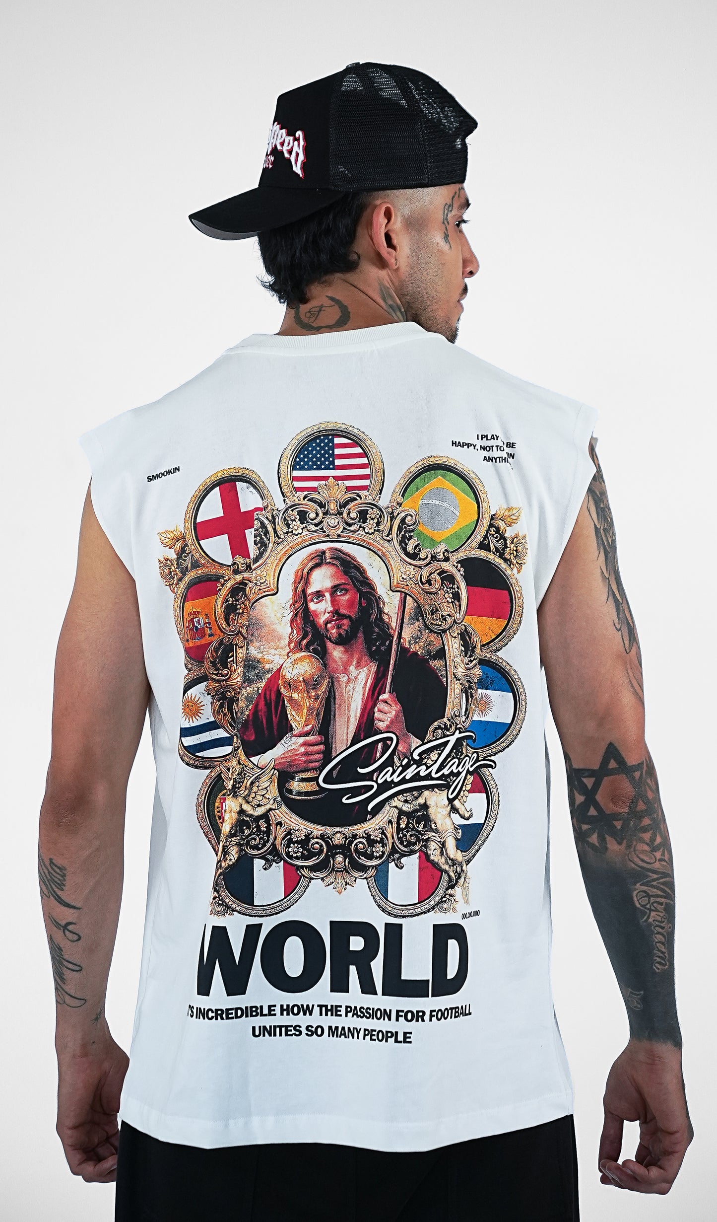 CAMISILLA BLANCA WORLD JESUS