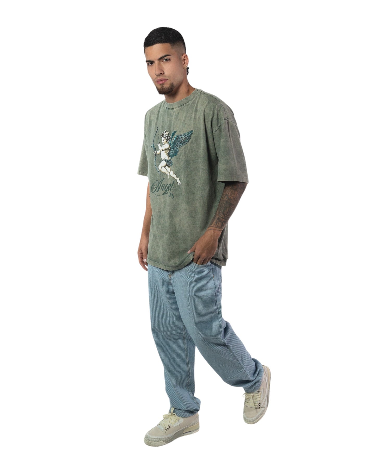 OVERSIZE ACID WASH VERDE ANGEL