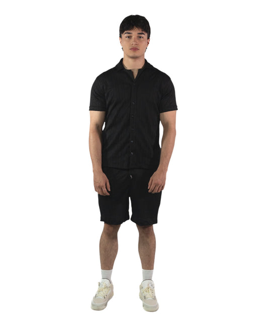 CONJUNTO SHORT NEGRO TEXTURA