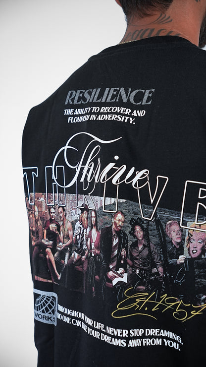 CAMISETA NEGRA OVERSIZE THRIVE
