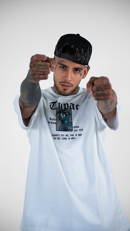 CAMISETA BLANCA OVERSIZE 2PAC CULTURE