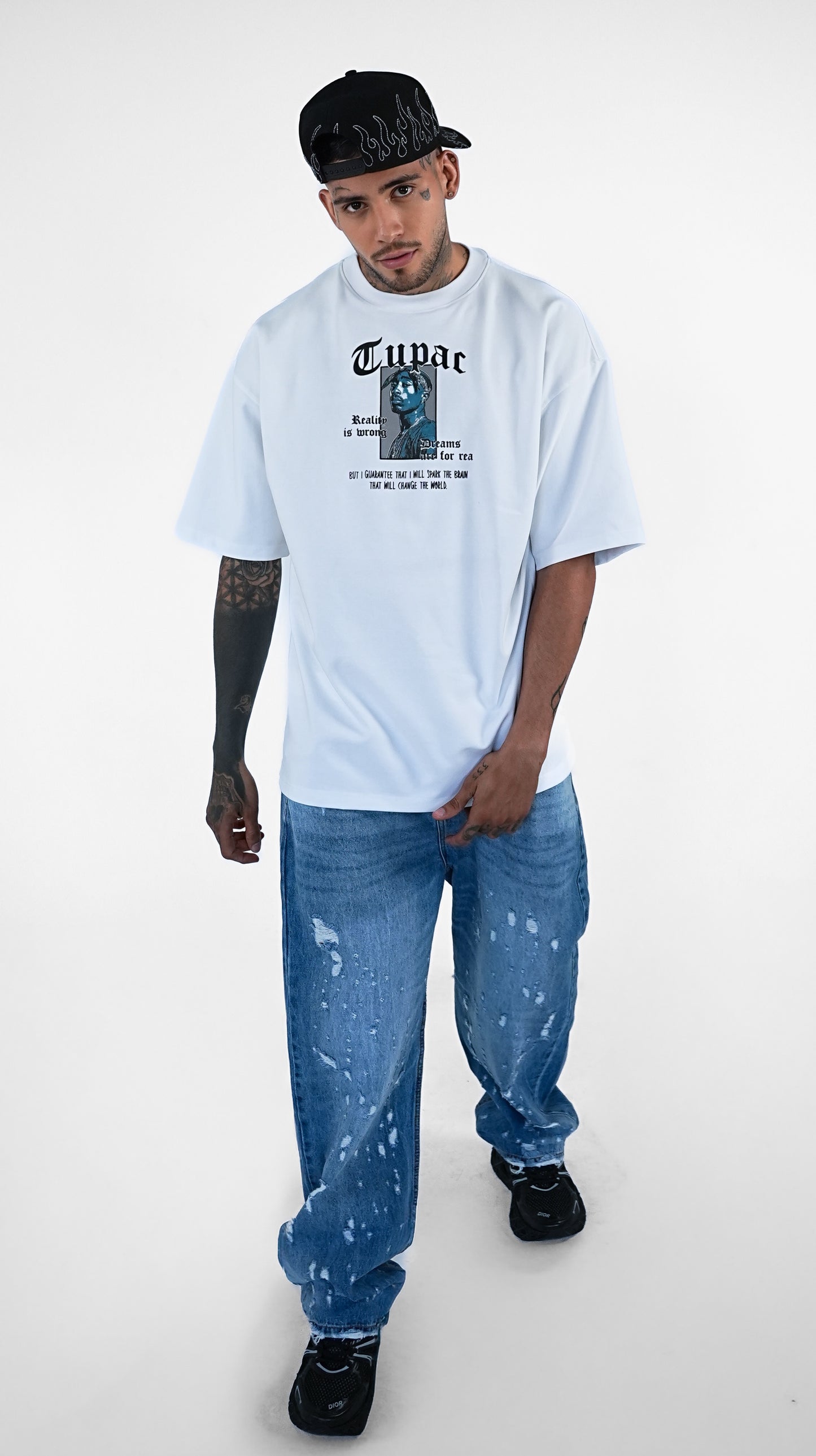 CAMISETA BLANCA OVERSIZE 2PAC CULTURE