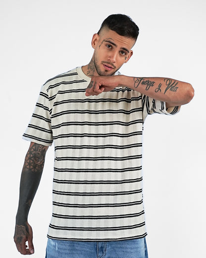 CAMISETA LINEAS OVERSIZE TEXTURA