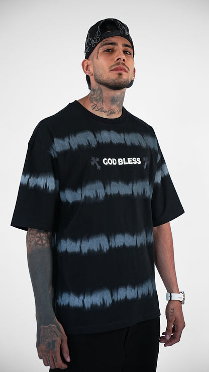 CAMISETA AZUL MARINO OVERSIZE GOD BLESS