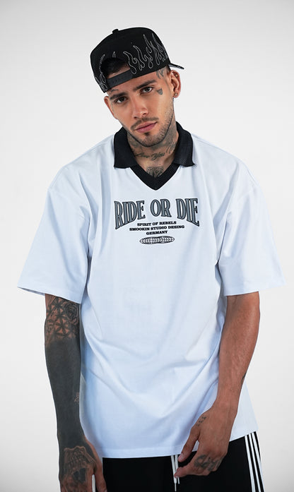 POLO SHIRT BLANCO RIDE OR DIE