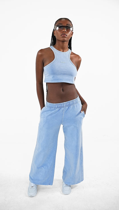 CONJUNTO CROP TOP AZUL SOLIDARITY