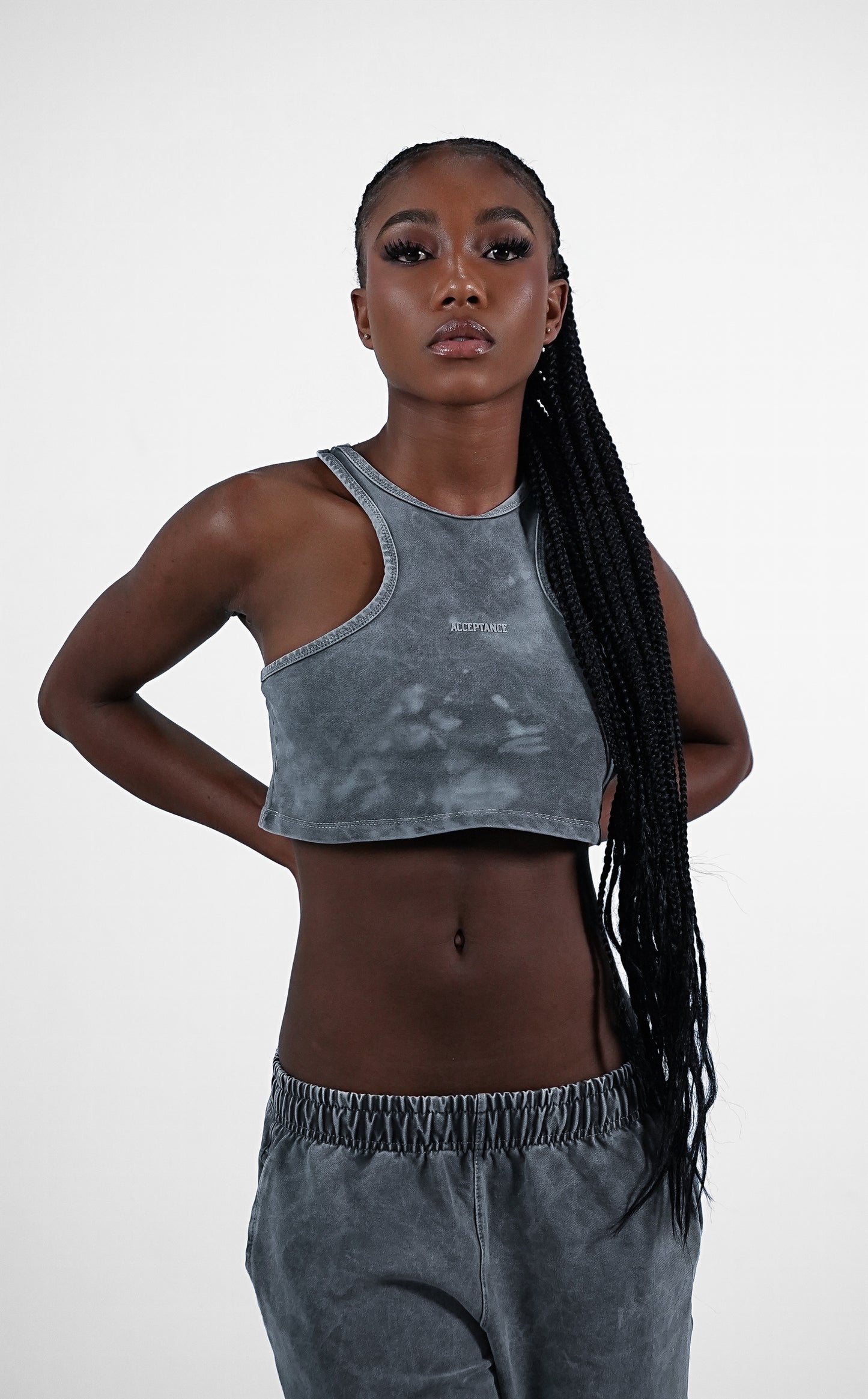 CONJUNTO CROP TOP ACID WASH ACCEPTANCE
