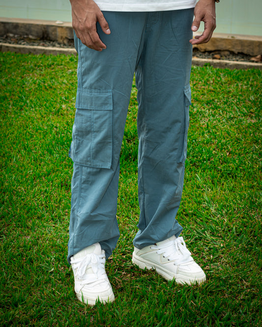 PANTALON CARGO AZUL