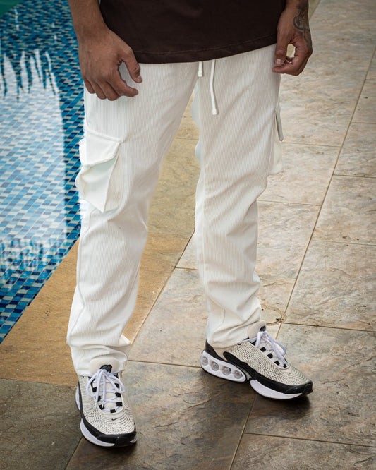 SUDADERA BLANCA TEXTURA CARGO