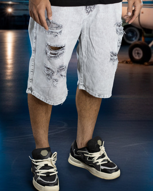 SHORT GRIS ROTOS