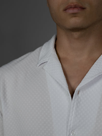 CONJUNTO BLANCO CUADROS TEXTURA