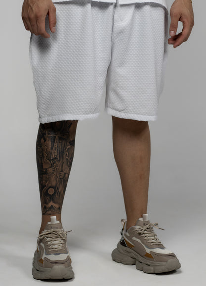 CONJUNTO BLANCO CUADROS TEXTURA