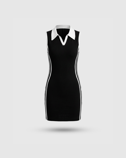 VESTIDO CORTO RIB NEGRO