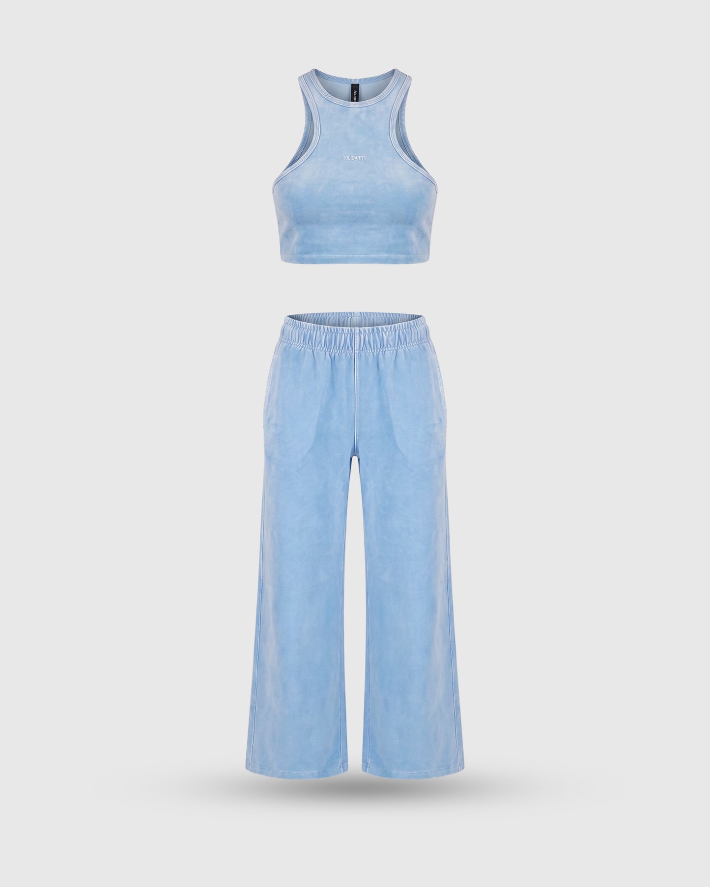 CONJUNTO CROP TOP AZUL SOLIDARITY