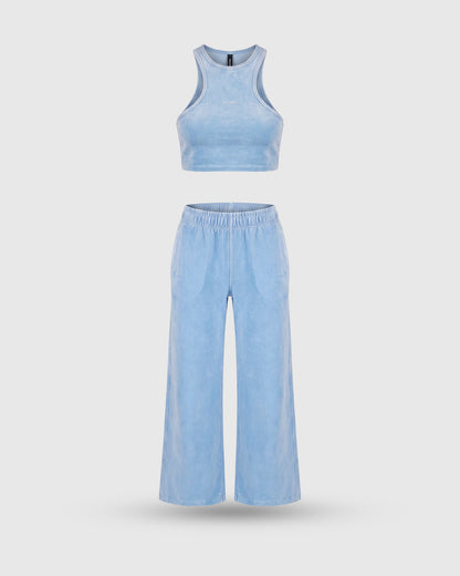 CONJUNTO CROP TOP AZUL SOLIDARITY