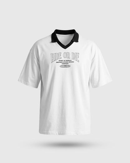 POLO SHIRT BLANCO RIDE OR DIE