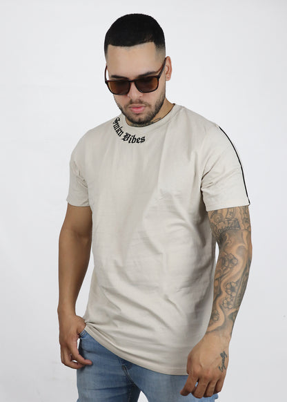 Camiseta premium beige Bordada