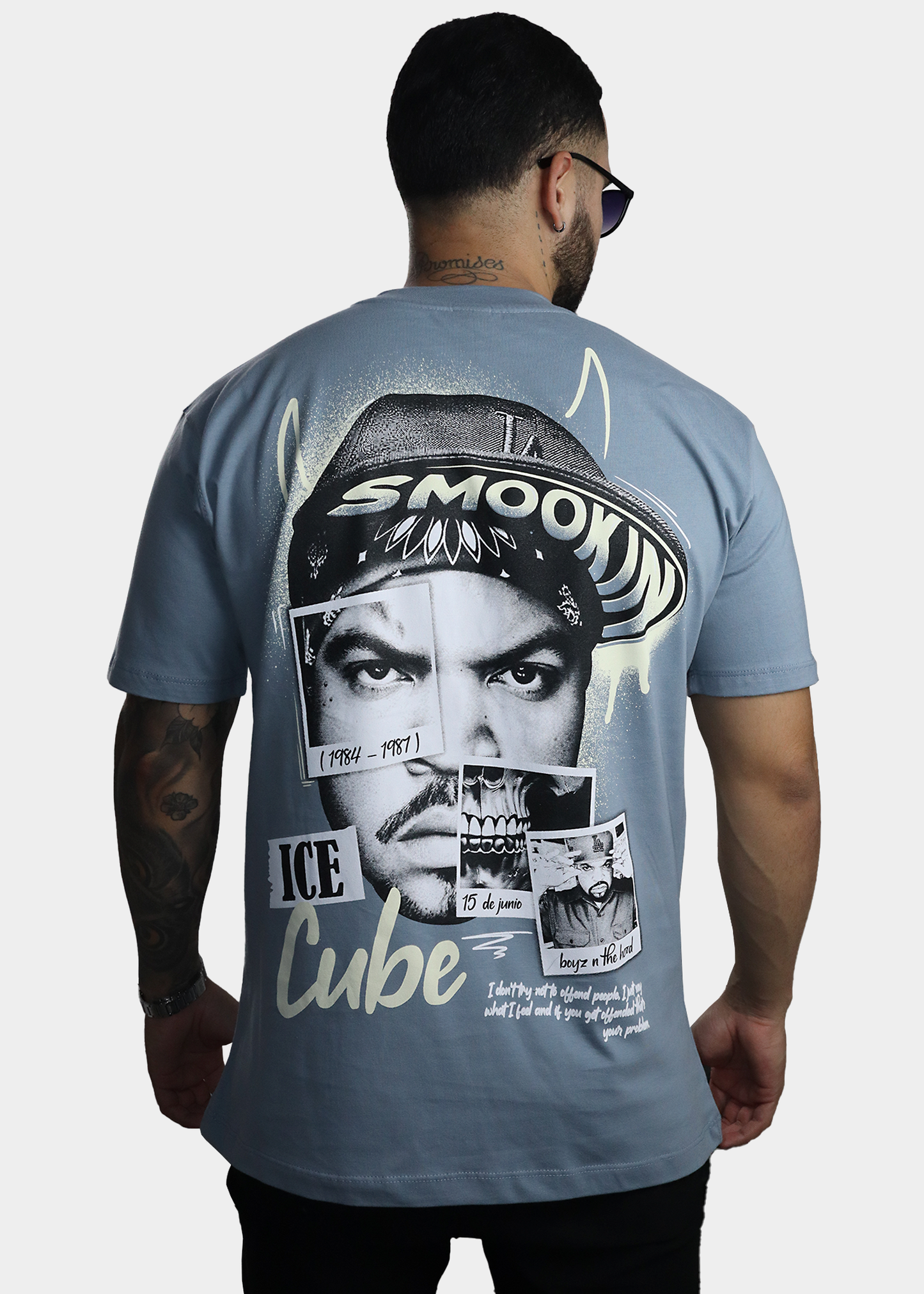 Camiseta azul ice cube